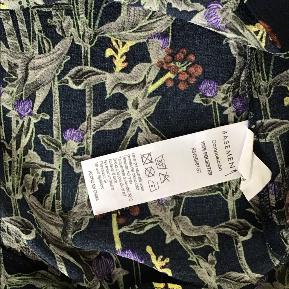 Women's Basement Floral Polyester Dress XS - Picture 4 of 5